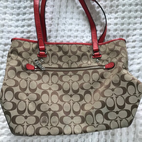 Coach Signature Red Tote - Picture 3 of 8